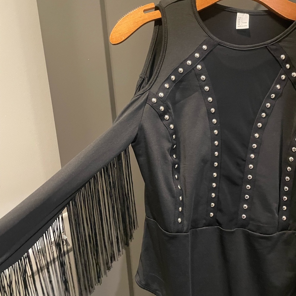 Western Fringe Studded Top